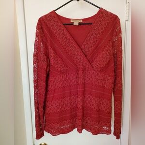 Women's Long sleeve, v neck blouse